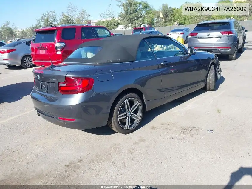 2017 BMW 230I VIN: WBA2K9C34H7A26309 Lot: 42304310