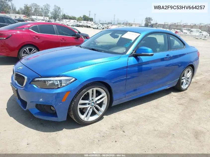 2017 BMW 230I VIN: WBA2F9C53HV664257 Lot: 42555523