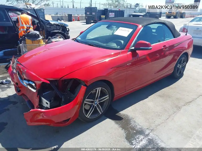 2017 BMW 230I VIN: WBA2K9C31HV950389 Lot: 42632176