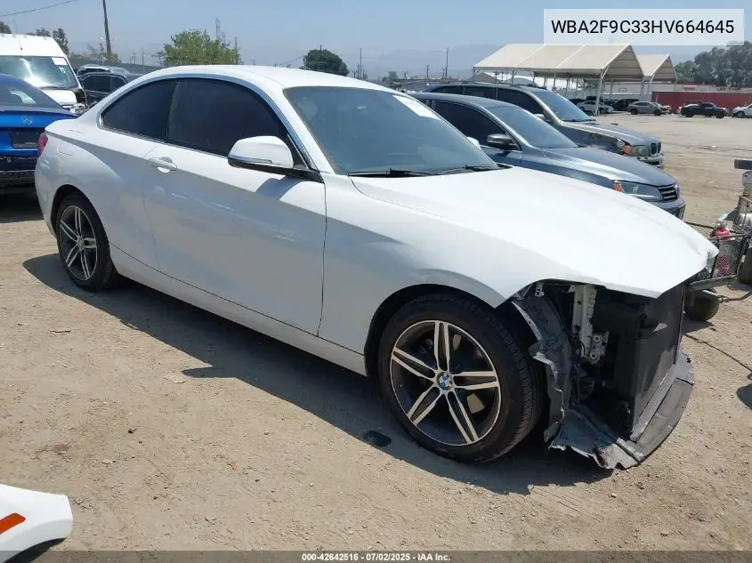 2017 BMW 230I VIN: WBA2F9C33HV664645 Lot: 42642516
