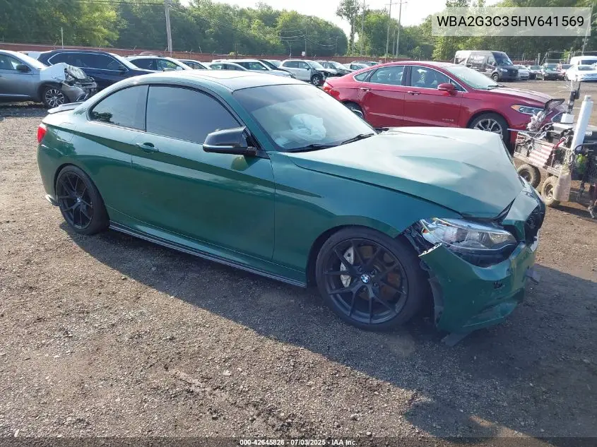 2017 BMW M240I xDrive VIN: WBA2G3C35HV641569 Lot: 42645826