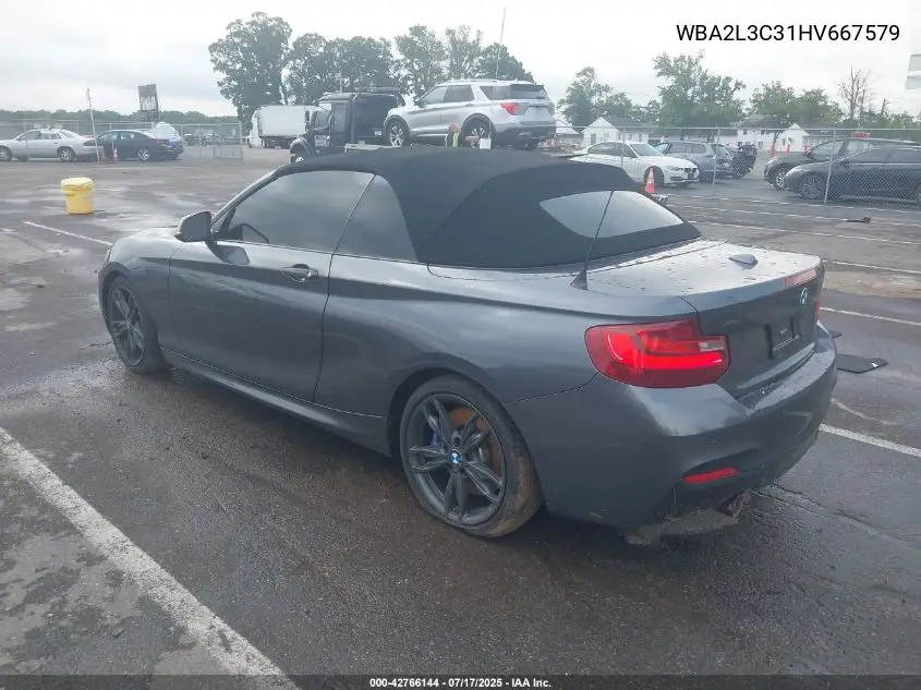 2017 BMW M240I xDrive VIN: WBA2L3C31HV667579 Lot: 42766144