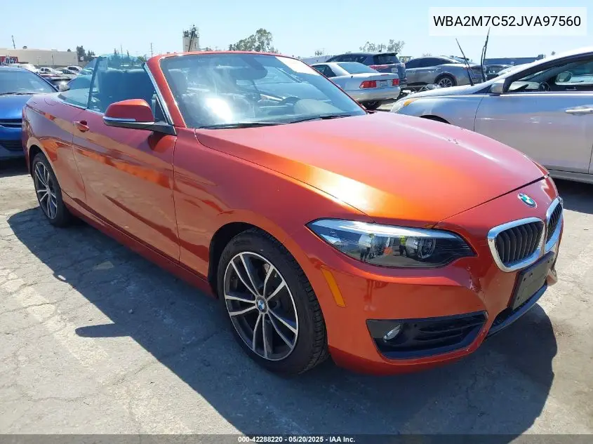 2018 BMW 230I VIN: WBA2M7C52JVA97560 Lot: 42288220