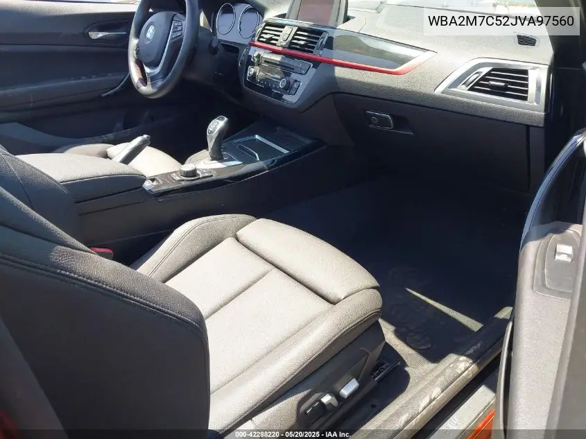 2018 BMW 230I VIN: WBA2M7C52JVA97560 Lot: 42288220