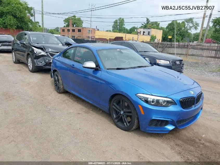2018 BMW M240I VIN: WBA2J5C55JVB27907 Lot: 42706522