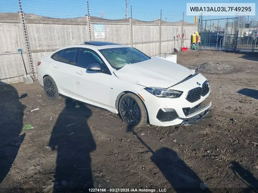 2020 BMW M235Xi VIN: WBA13AL03L7F49295 Lot: 12274166