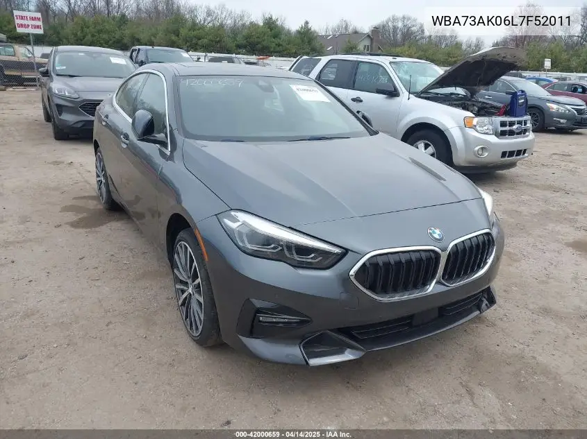 2020 BMW 228I Gran Coupe xDrive VIN: WBA73AK06L7F52011 Lot: 42000659