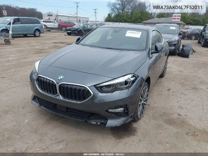 2020 BMW 228I Gran Coupe xDrive VIN: WBA73AK06L7F52011 Lot: 42000659