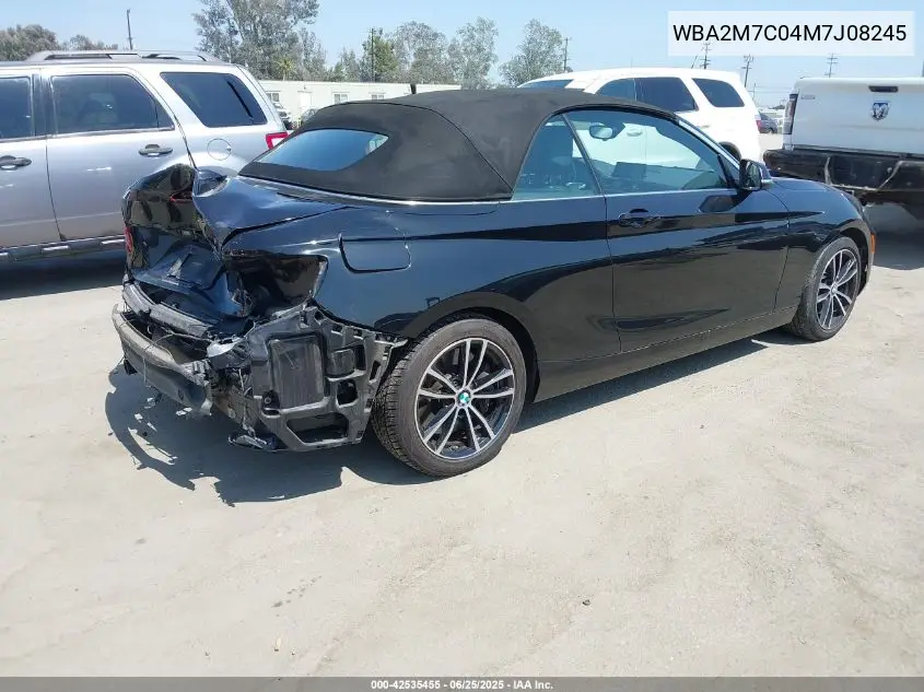 2021 BMW 230I VIN: WBA2M7C04M7J08245 Lot: 42535455