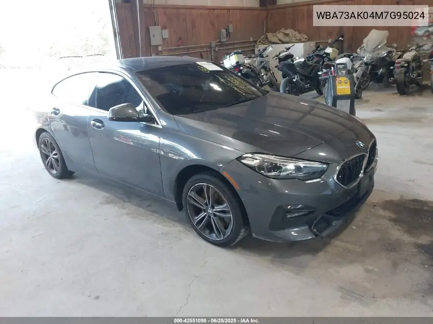 2021 BMW 228I Gran Coupe xDrive VIN: WBA73AK04M7G95024 Lot: 42551098