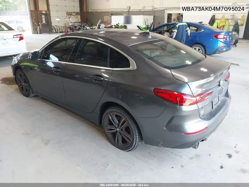 2021 BMW 228I Gran Coupe xDrive VIN: WBA73AK04M7G95024 Lot: 42551098