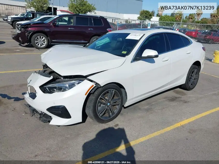 2022 BMW 228 Gran Coupe I xDrive VIN: WBA73AK07N7K13239 Lot: 42596121