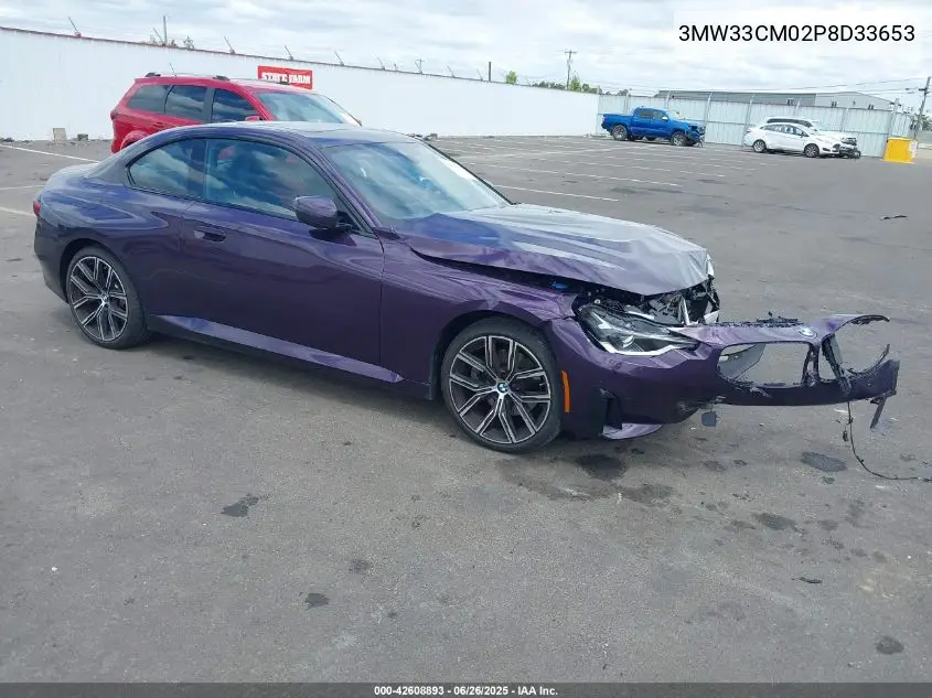 2023 BMW 230 I xDrive VIN: 3MW33CM02P8D33653 Lot: 42608893