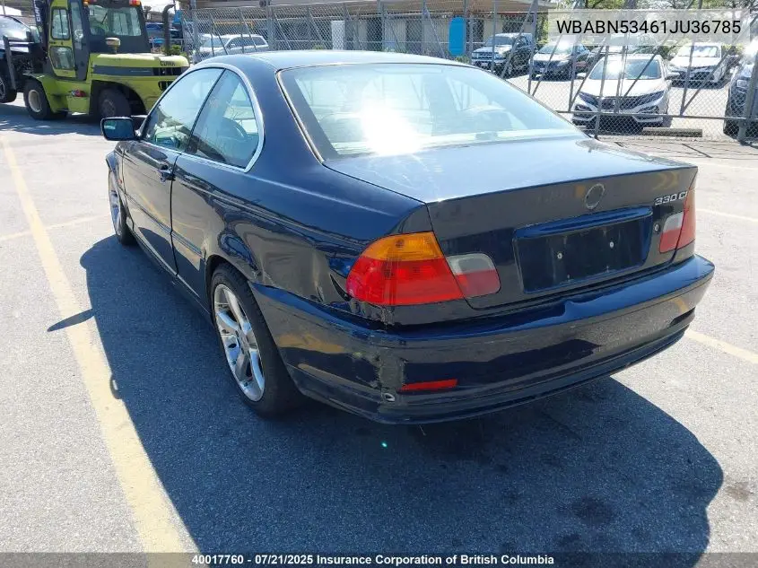2001 BMW 330Ci VIN: WBABN53461JU36785 Lot: 40017760