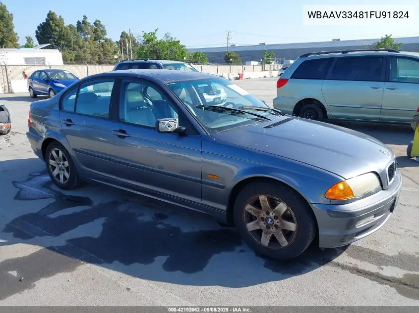 2001 BMW 325I VIN: WBAAV33481FU91824 Lot: 42192662