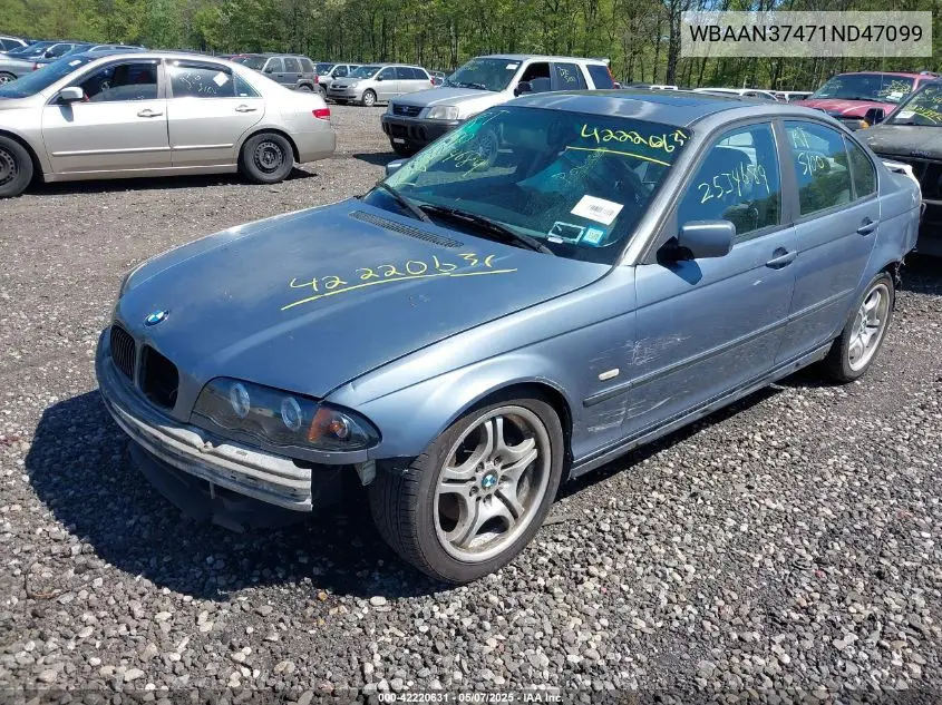 2001 BMW 325I VIN: WBAAN37471ND47099 Lot: 42220631