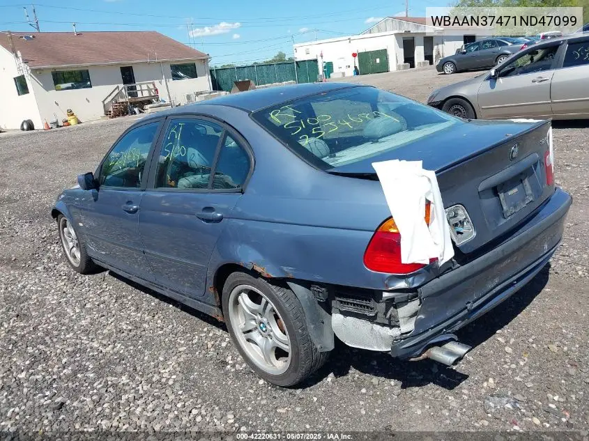 2001 BMW 325I VIN: WBAAN37471ND47099 Lot: 42220631