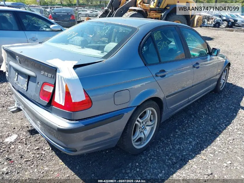 2001 BMW 325I VIN: WBAAN37471ND47099 Lot: 42220631