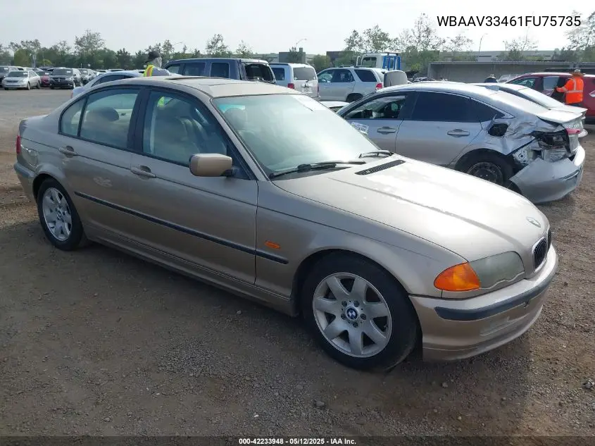 2001 BMW 325I VIN: WBAAV33461FU75735 Lot: 42233948