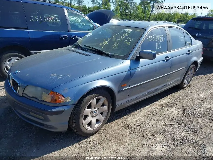 2001 BMW 325I VIN: WBAAV33441FU93456 Lot: 42249881