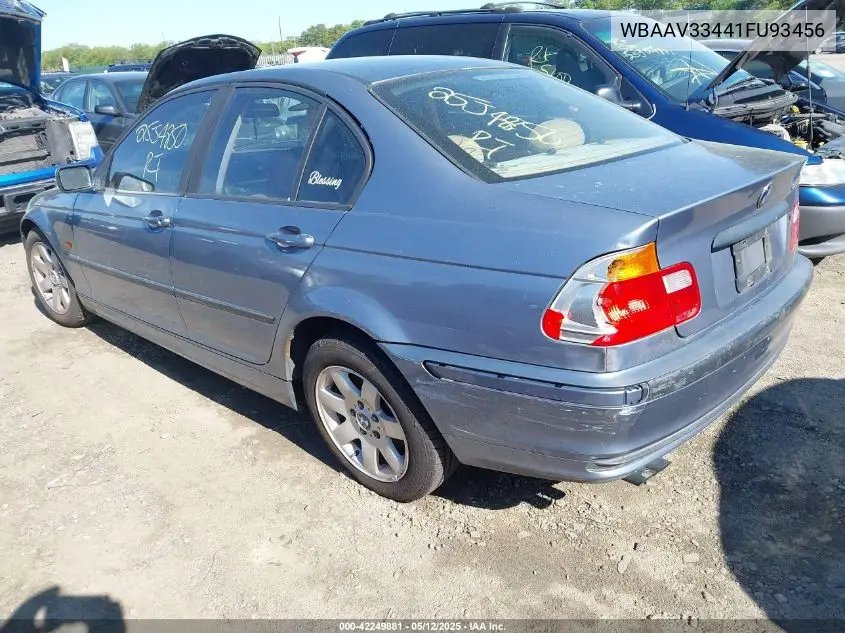 2001 BMW 325I VIN: WBAAV33441FU93456 Lot: 42249881