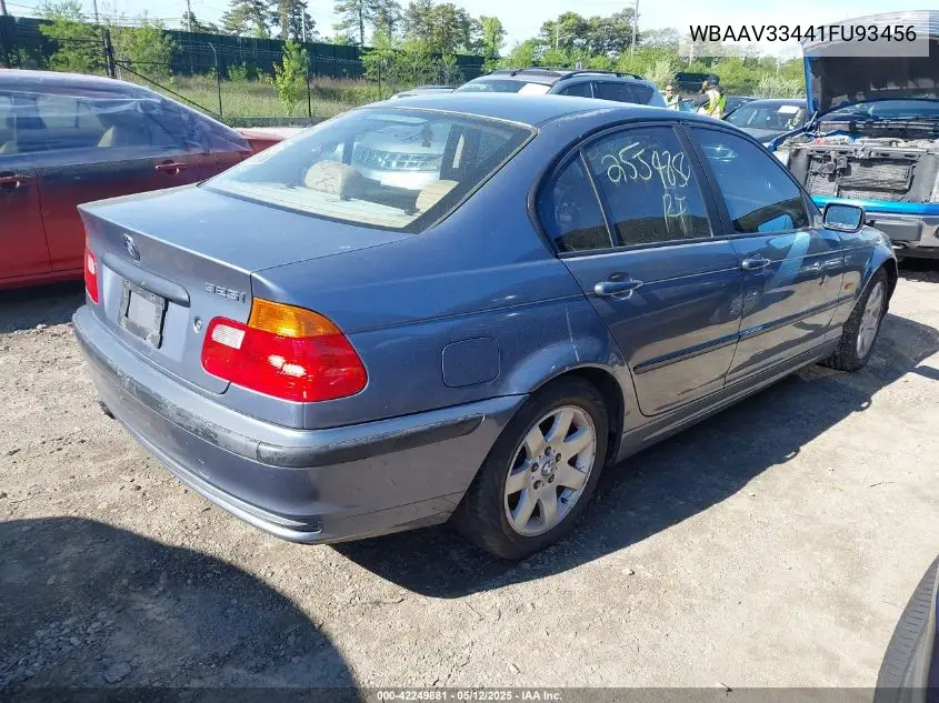 2001 BMW 325I VIN: WBAAV33441FU93456 Lot: 42249881