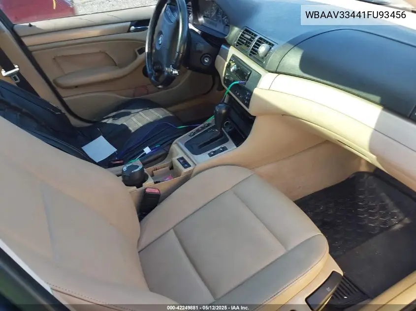 2001 BMW 325I VIN: WBAAV33441FU93456 Lot: 42249881