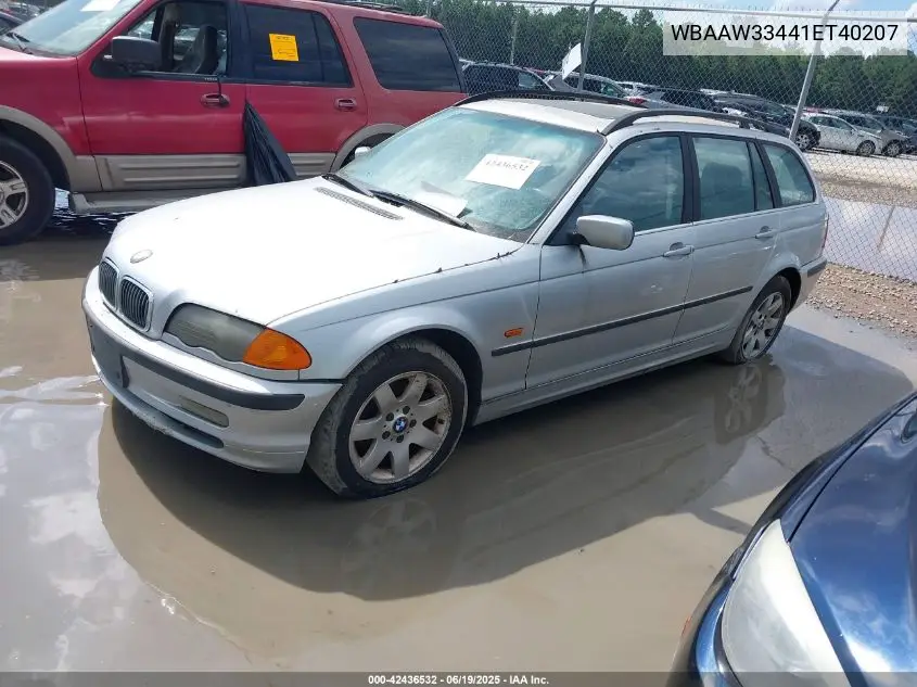 2001 BMW 325I VIN: WBAAW33441ET40207 Lot: 42436532