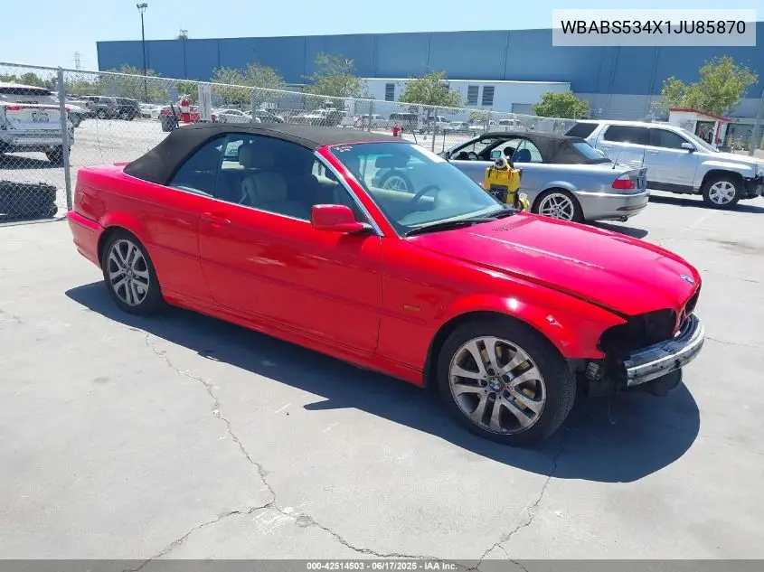 2001 BMW 330Ci VIN: WBABS534X1JU85870 Lot: 42514503