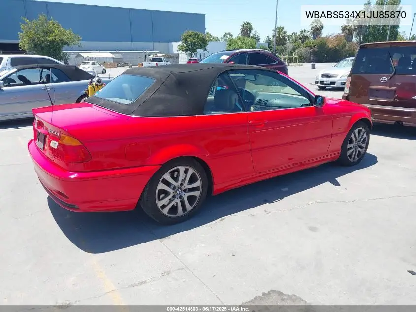 2001 BMW 330Ci VIN: WBABS534X1JU85870 Lot: 42514503