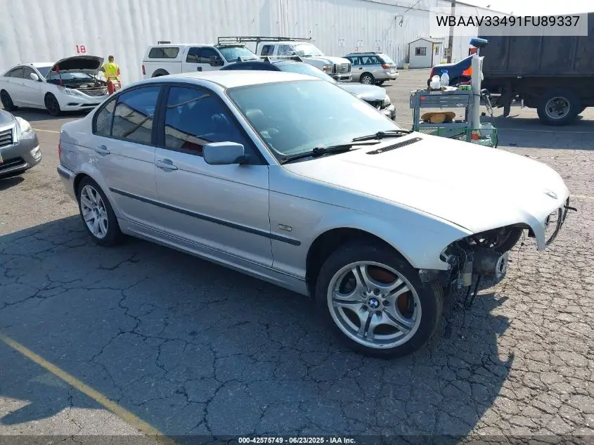 2001 BMW 325I VIN: WBAAV33491FU89337 Lot: 42575749
