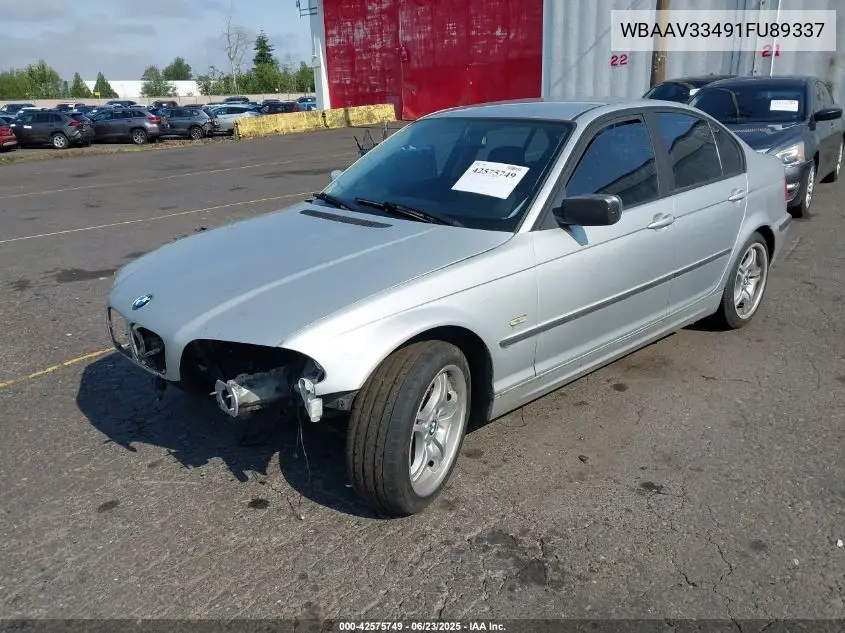 2001 BMW 325I VIN: WBAAV33491FU89337 Lot: 42575749