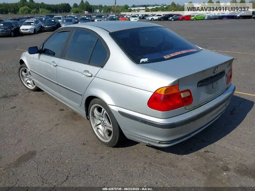 2001 BMW 325I VIN: WBAAV33491FU89337 Lot: 42575749