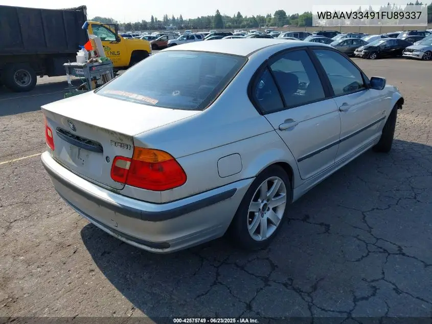 2001 BMW 325I VIN: WBAAV33491FU89337 Lot: 42575749