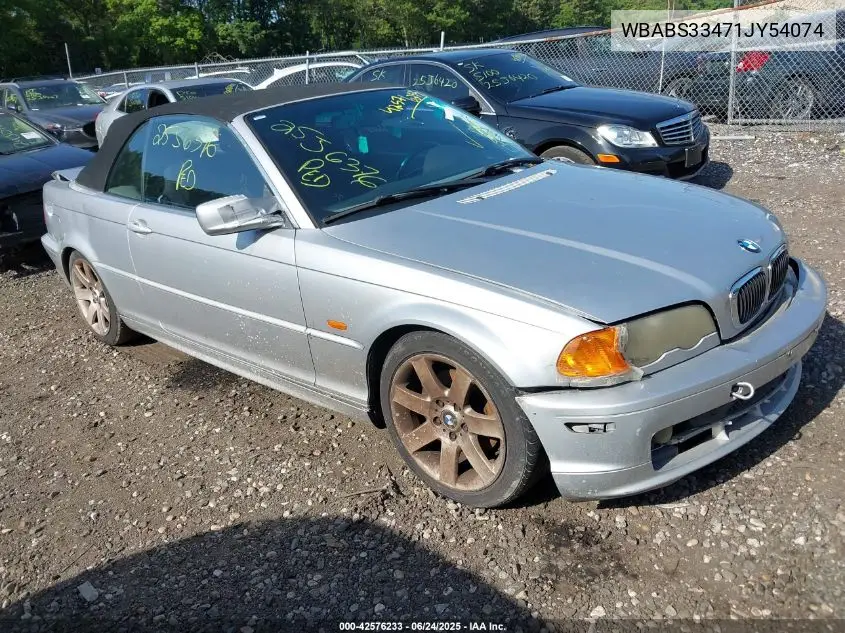 2001 BMW 325Ci VIN: WBABS33471JY54074 Lot: 42576233