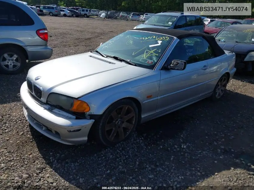 2001 BMW 325Ci VIN: WBABS33471JY54074 Lot: 42576233