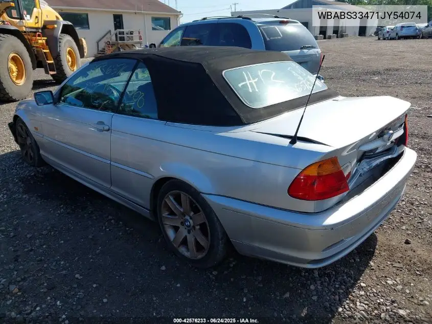 2001 BMW 325Ci VIN: WBABS33471JY54074 Lot: 42576233