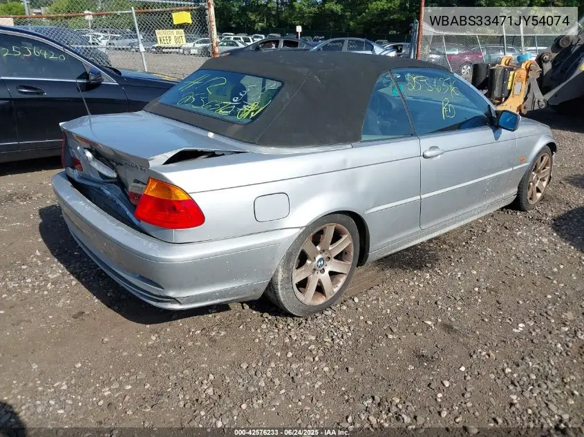 2001 BMW 325Ci VIN: WBABS33471JY54074 Lot: 42576233
