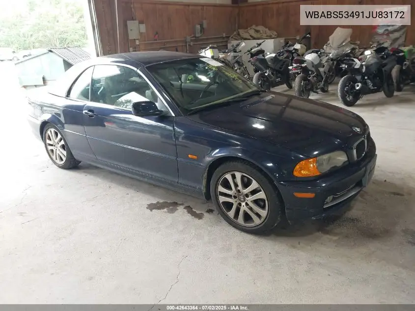 2001 BMW 330Ci VIN: WBABS53491JU83172 Lot: 42643364