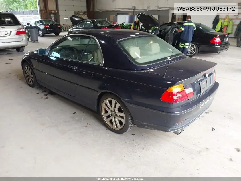 2001 BMW 330Ci VIN: WBABS53491JU83172 Lot: 42643364