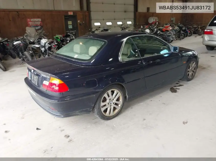 2001 BMW 330Ci VIN: WBABS53491JU83172 Lot: 42643364