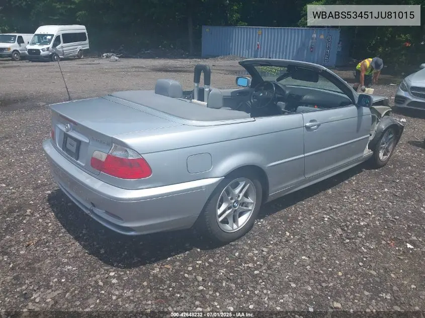 2001 BMW 330Ci VIN: WBABS53451JU81015 Lot: 42648232
