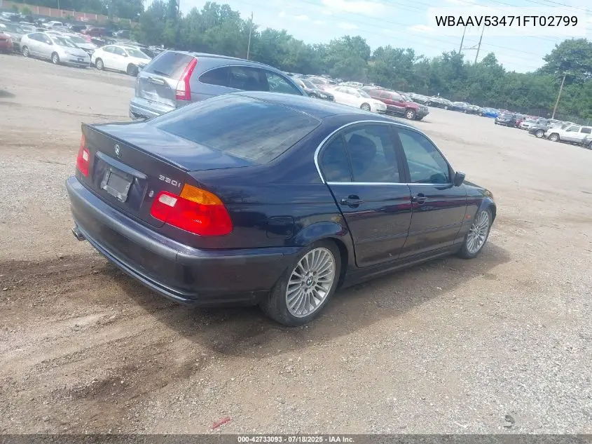 2001 BMW 330I VIN: WBAAV53471FT02799 Lot: 42733093