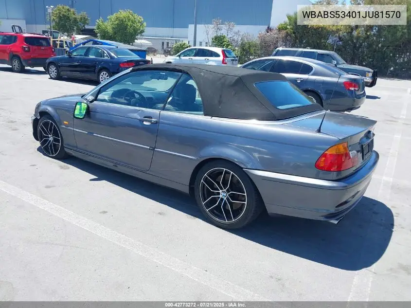 2001 BMW 330Ci VIN: WBABS53401JU81570 Lot: 42773272