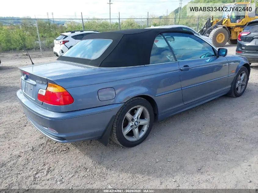 2002 BMW 325Ci VIN: WBABS334X2JY42440 Lot: 42142941
