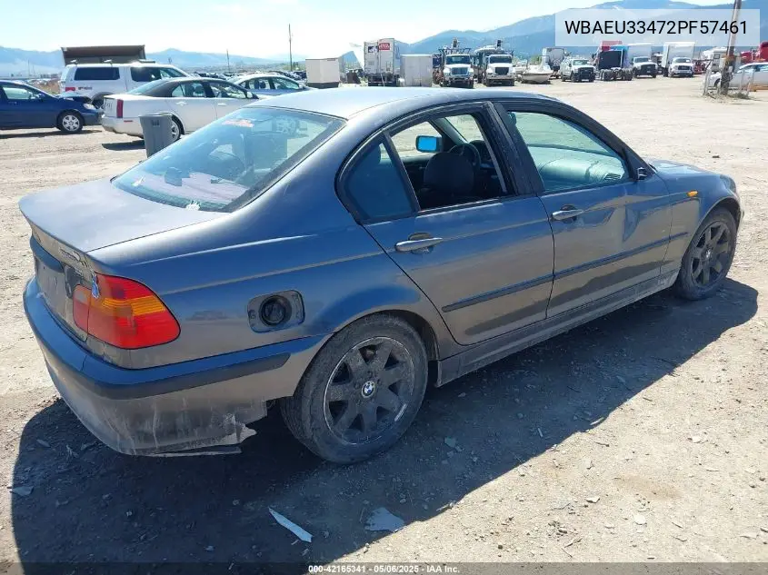 2002 BMW 325Xi VIN: WBAEU33472PF57461 Lot: 42165341