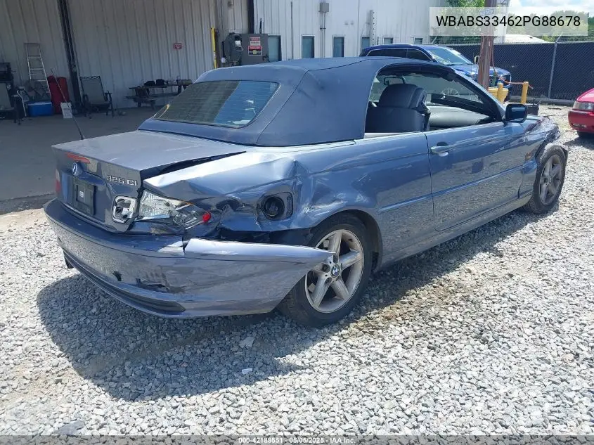 2002 BMW 325Ci VIN: WBABS33462PG88678 Lot: 42188551