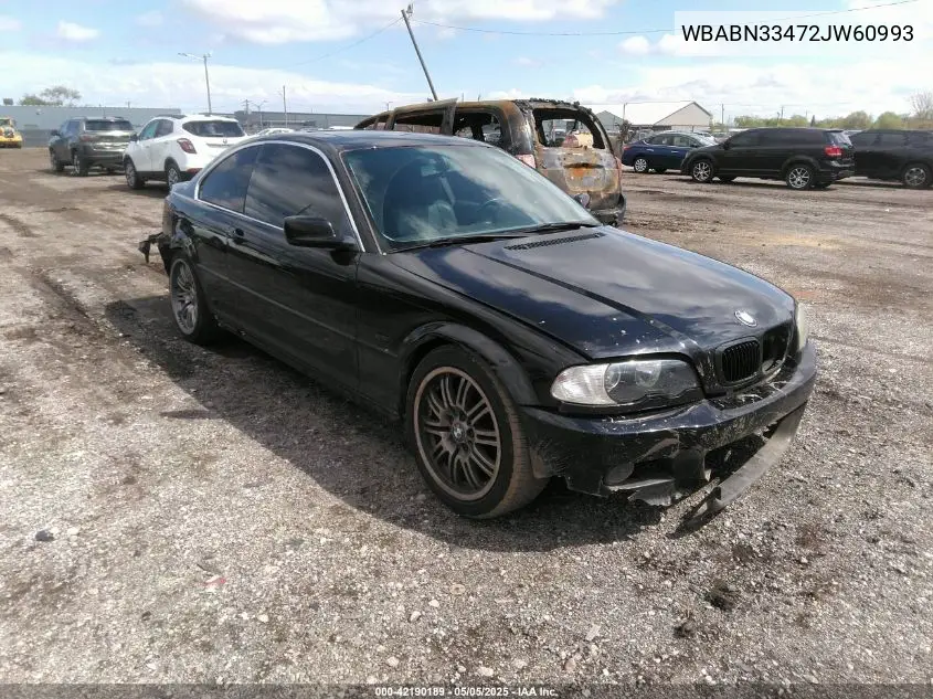 2002 BMW 325Ci VIN: WBABN33472JW60993 Lot: 42190189