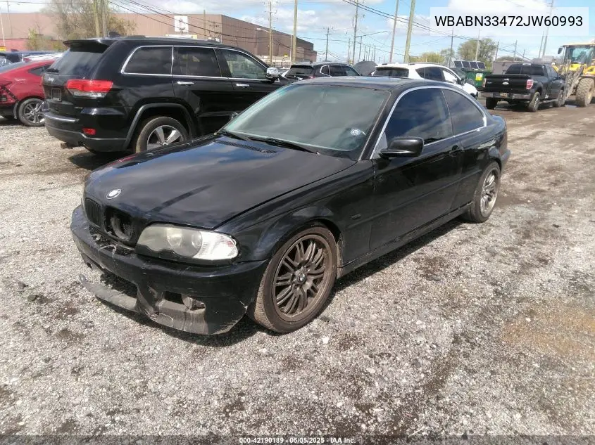 2002 BMW 325Ci VIN: WBABN33472JW60993 Lot: 42190189