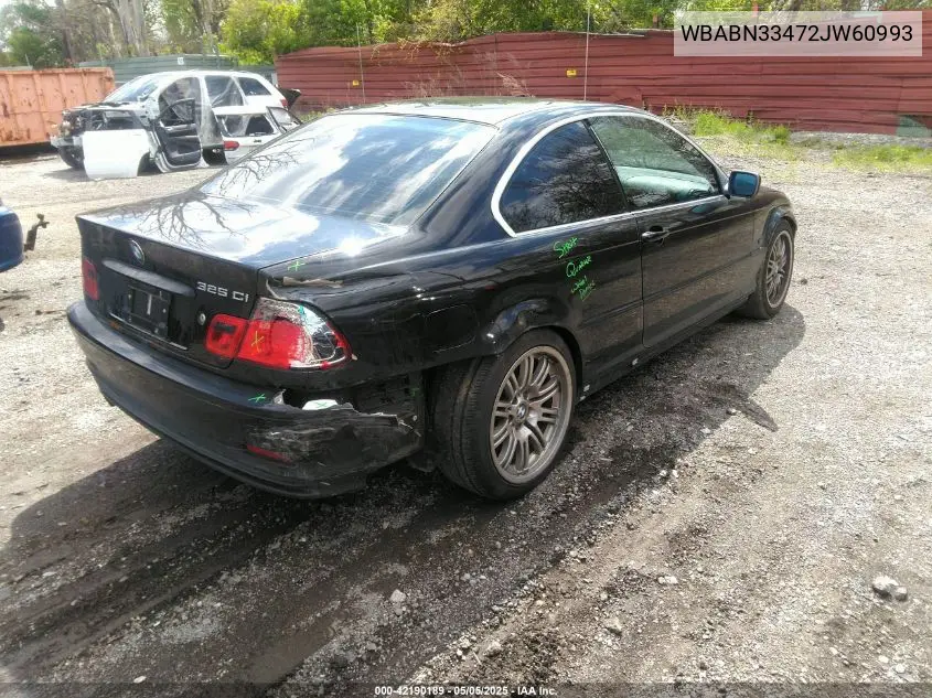 2002 BMW 325Ci VIN: WBABN33472JW60993 Lot: 42190189